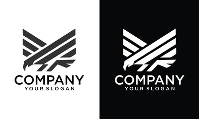 Poster - Bird Label, Sign, Logo Eagle, Raven, Phoenix brand. CreativeLogo gold bird, template company sign, wild fly heraldic icon. Graphic template emblem symbol, silhouette bird logotype. Vector Illustration