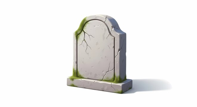 Aged Stone Gravestone  A 3D Rendered Illustration of an Old Tombstone
