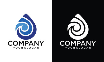 Aufkleber - creative Drop Water Logo Design Illustration