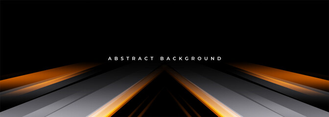Aufkleber - Black and orange modern abstract background with gray and yellow glowing movement and high-speed light effect. Vector illustration