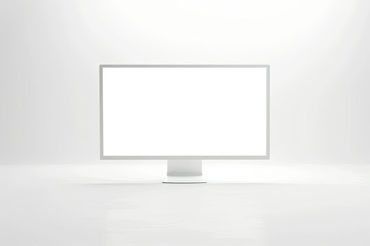 Premium Quality Image of a White Computer Monitor with a White Background That Says Free