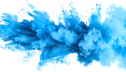 Poster - Vibrant blue smoke billows and swirls, creating an abstract visual effect that captures movement and energy