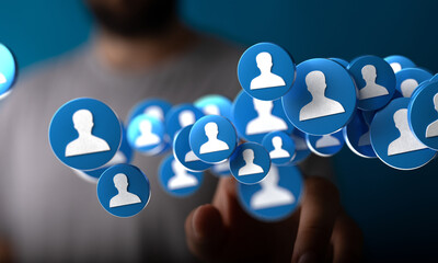 Poster - Abstract image depicting a network of connections. Ideal for social media, networking, or technology concepts.