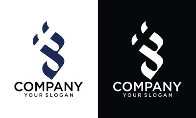 Poster - Creative WB, BW, W, B abstract letters logo monogram