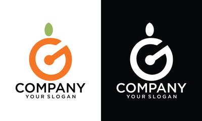 Poster - Creative letter G with leaf logo
