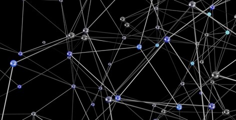 Poster - Stock photo of a complex network, ideal for illustrating connectivity, technology, and data transfer.