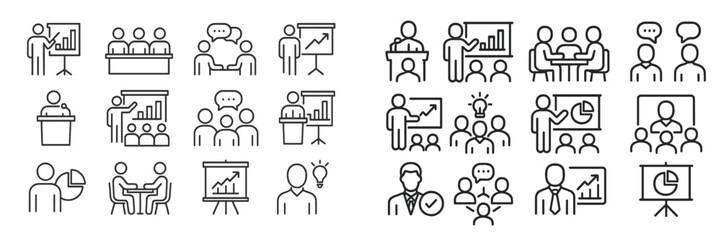 Aufkleber - Business professionals collaborating in meetings and presentations to discuss growth strategies in a corporate setting