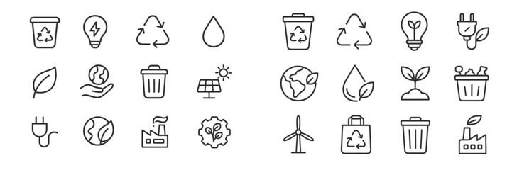 Poster - symbols of sustainability and eco-friendly practices displayed in a clear and organized manner
