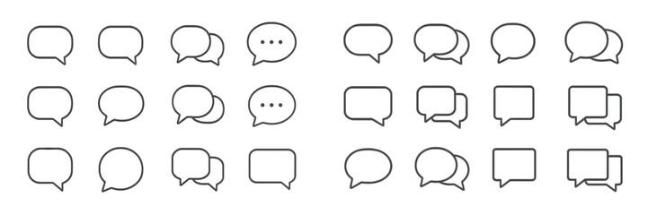 Poster - Collection of various speech bubbles in different styles and sizes for communication design and illustration