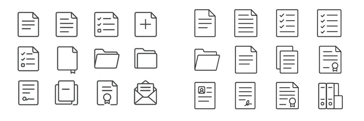 Leinwandbilder - Collection of various document icons for organizational purposes in a minimalist design