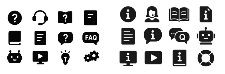 Leinwandbilder - Icons representing assistance and information resources for technology and customer support