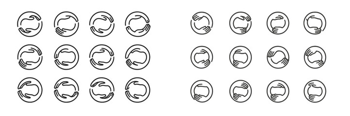 Aufkleber - Hands forming circles and shapes to represent unity and collaboration in a design concept