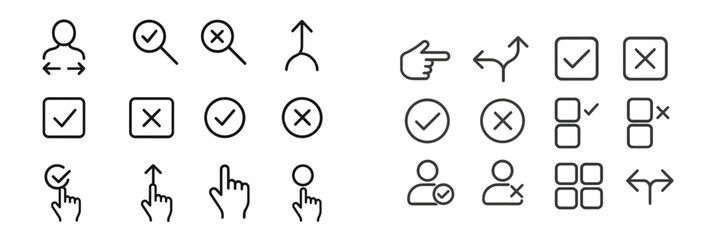 Aufkleber - Collection of various icons representing user interface design elements in a minimalistic style