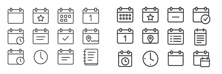Leinwandbilder - Calendar icons representing various activities, events, and time management concepts for planning and organization