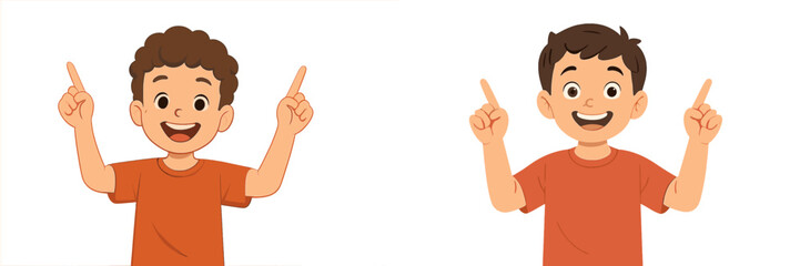 Poster - Children celebrating and expressing joy with raised hands indoors during a playful moment