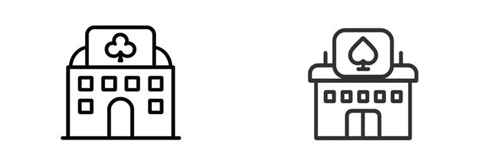 Fototapete - Building designs showing modern minimalist and classic styles featuring playing card symbols in a creative manner