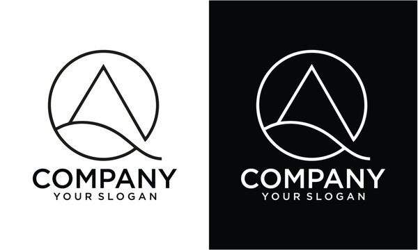 Creative,Abstract, Minimal and Unique Alphabet letters QA,AQ,Q and A logo
