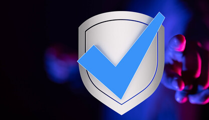 Poster - Secure your data with reliable cyber protection.  Guaranteed safety and verified security.
