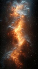 Wall Mural - vivid cosmic cloud formation illuminated by orange and blue hues in deep space during the cosmic nig