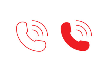 Poster - Simple black telephone call symbol isolated on white background