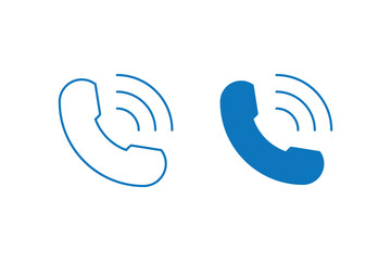 Poster - Simple black telephone call symbol isolated on white background