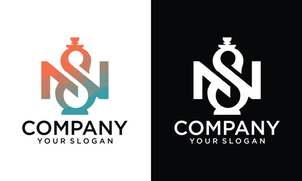 Creative Initial letter NS logo design 
