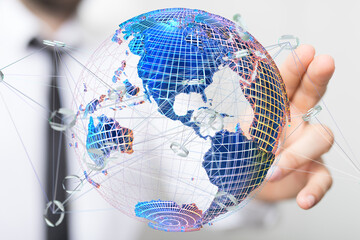 Fototapete - Image of a global network, symbolizing international connectivity and digital business.