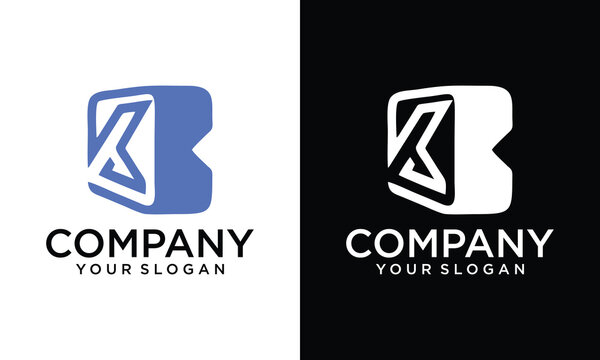 Creative BK, KB letters logo, B and K letters logo alphabet design.