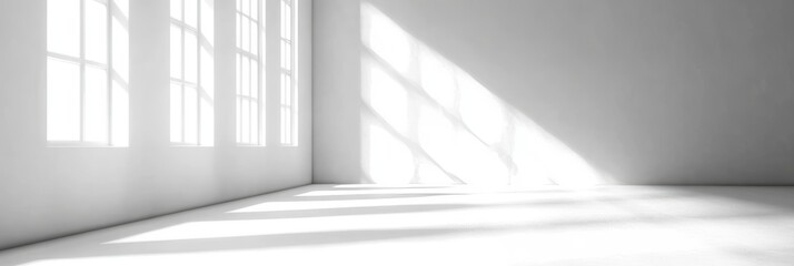 Poster - Spacious and Bright Empty Studio Room with Dynamic Light and Shadow for Creative Design Projects