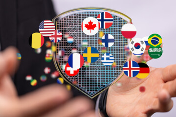 Aufkleber - Secure your data with robust international cybersecurity solutions.  Protect against global threats.
