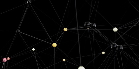 Aufkleber - Modern abstract background with connected dots and lines. Network, technology, connection concept.