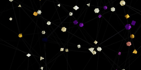 Aufkleber - Abstract image depicting digital data connections and network flow.