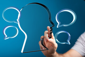 Poster - Conceptual image of communication, ideas, and digital interaction.