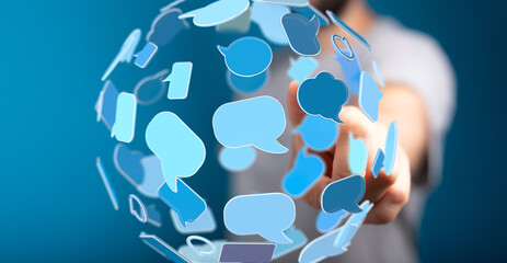 Poster - Seamless communication.  Interactive global network. Digital dialogue and connection.