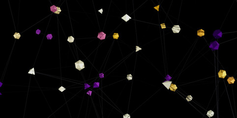 Aufkleber - Abstract background image of interconnected nodes and lines, representing network connections or data flow.