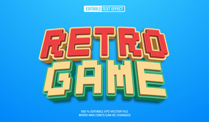 Leinwandbilder - Editable 3d text style effect - Retro Game Pixel text effect Template