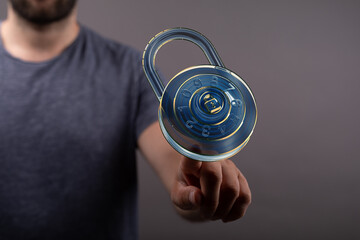 Aufkleber - Secure your data.  Conceptual image of digital security and data protection.