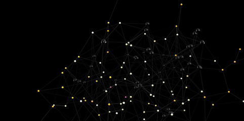Aufkleber - Abstract background with connected dots and lines. Network, technology, connection concept.