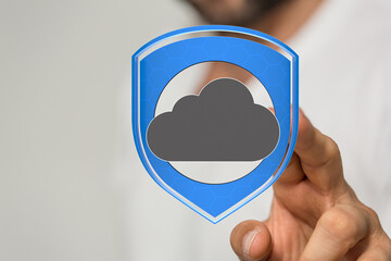 Aufkleber - Ensuring secure cloud storage and data protection.  Reliable cloud security solutions.