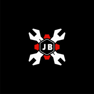 JB Initials Vektor Stok Otomotif Logo Design