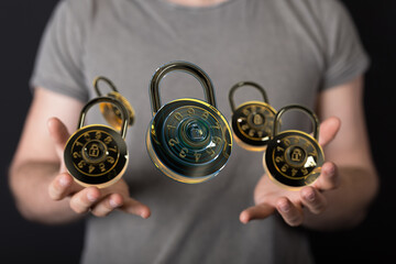 Aufkleber - Safeguard your information with strong passwords and encryption.  Digital security matters!