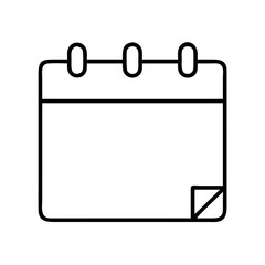 Poster - Vector calendar icon for events, appointments, and reminders in black and white line art style