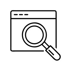 Fototapete - Website search engine optimization seo magnifying glass for content research and analysis tool