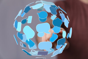 Aufkleber - Seamless communication.  Interactive global network.  Digital dialogue.  Share ideas.