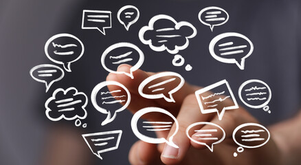 Aufkleber - Abstract image depicting communication, ideas, and conversations. Perfect for marketing, social media, or presentations.