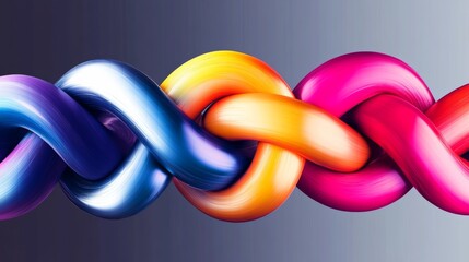 Poster - Vibrant Infinity Abstract Knot of Energetic Colors in a Seamless Loop on Dark Background