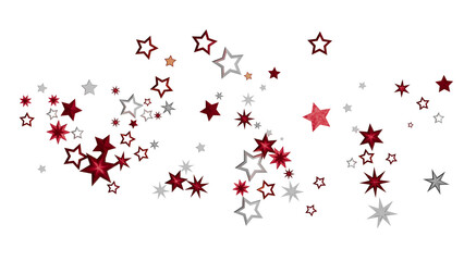 Aufkleber - Festive background with red and silver stars. Perfect for holidays, celebrations, and more.