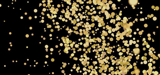 Aufkleber - Abstract golden bokeh on black. Perfect for holidays, celebrations, and luxury branding.
