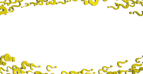 Aufkleber - Infinite question marks on a plane, original three dimensional illustration.