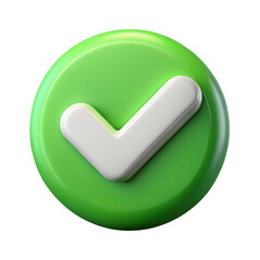 Poster - Green glossy 3d checkmark symbol for web design